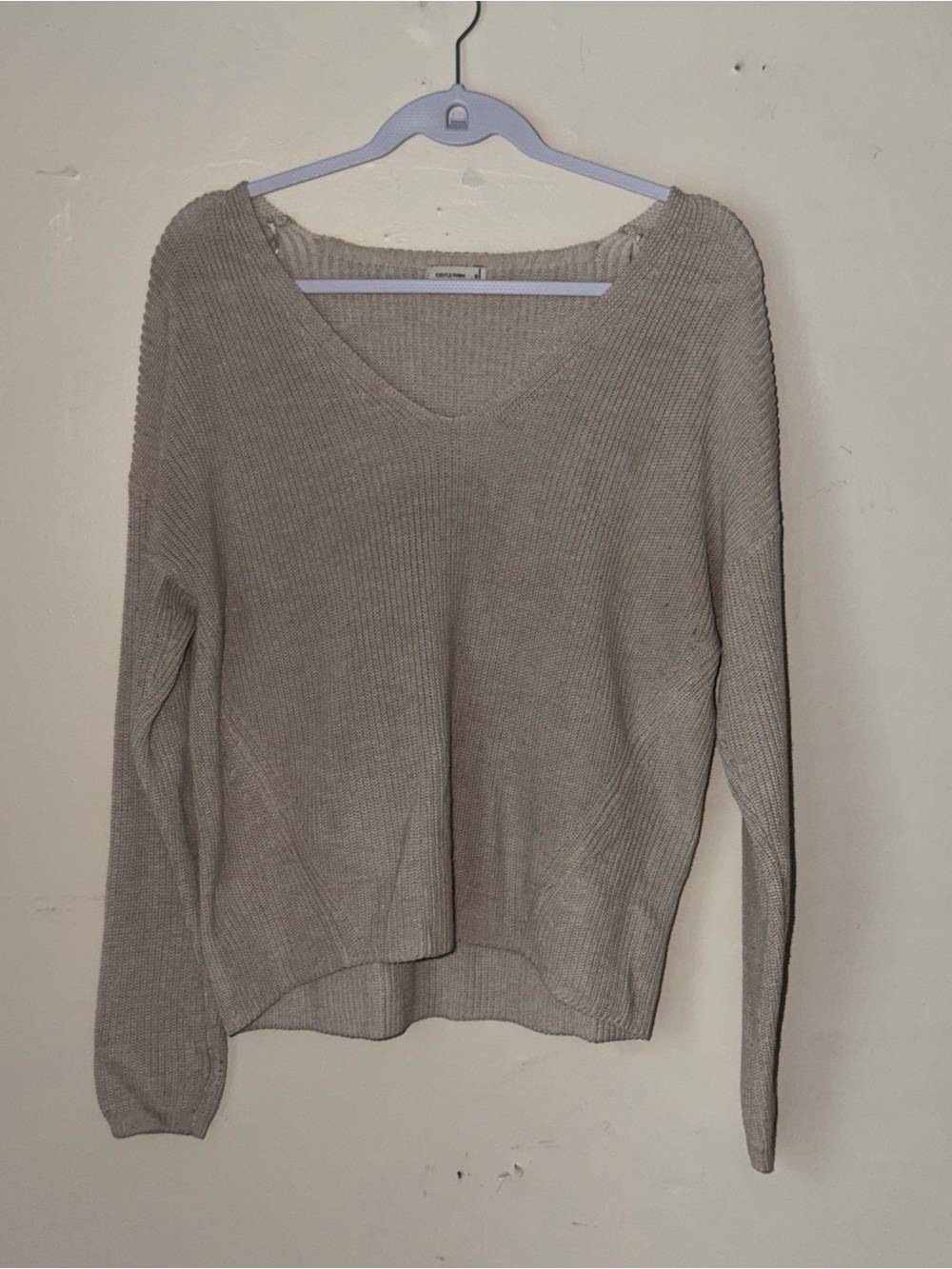 Gentle Fawn V-Neck Sweater in Light Taupe Gray